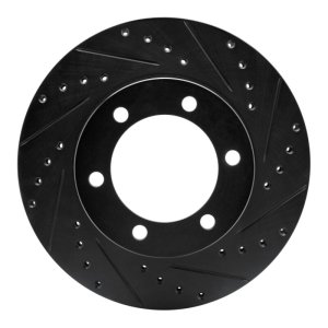Toyota Tacoma Brake Rotor (1) - Front Right - R1 Concepts - Drilled & Slotted - Black - `95-`04
